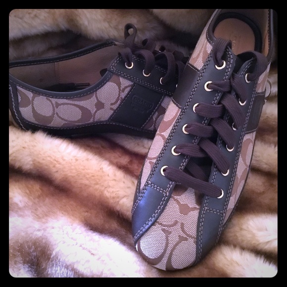 Coach Leather & Canvas Loafer Sneaker Sz 9 - Rare! - Picture 1 of 8